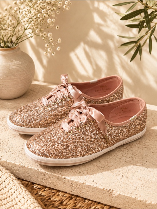 Keds X Kate Spade Shoes - Keds x Kate Spade New York Champion Glitter Sneakers Rose Gold Size 6.5 #41